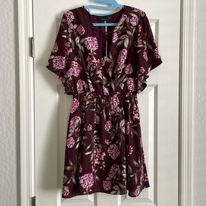 Adelyn Rae burgundy floral mini dress